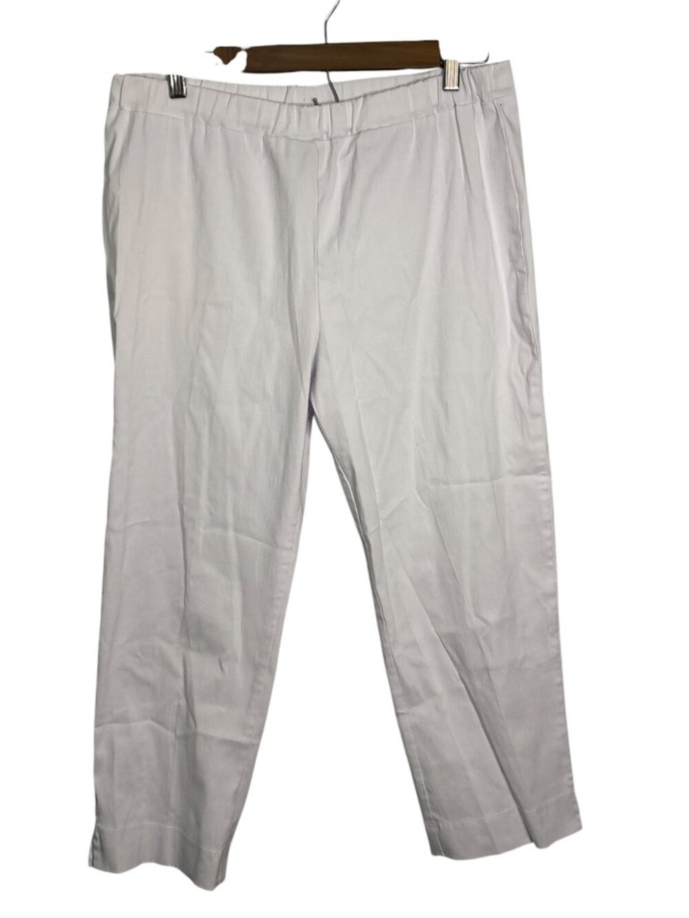 Clara Sun Woo Pants‎ Women's 1X Capri Cropped Elastic Waist White